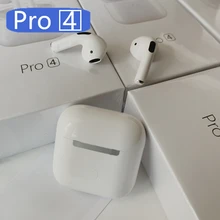 New pro4 TWS wireless Bluetooth earplug type automatic pop-up stereo sports waterproof headset with microphone for Xiaomi iPhone