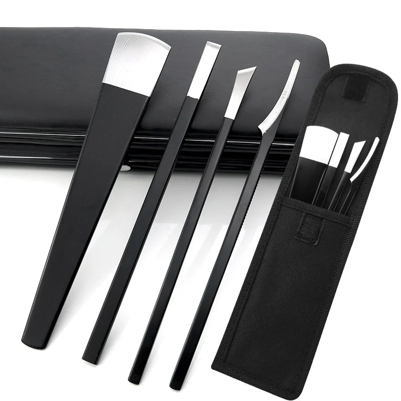 

4 Pcs/set Professional Pedicure Knife Dead Skin Feet Callus Remover Contains Oxford Bag Travel or Home Foot Care Tool Toe Nails