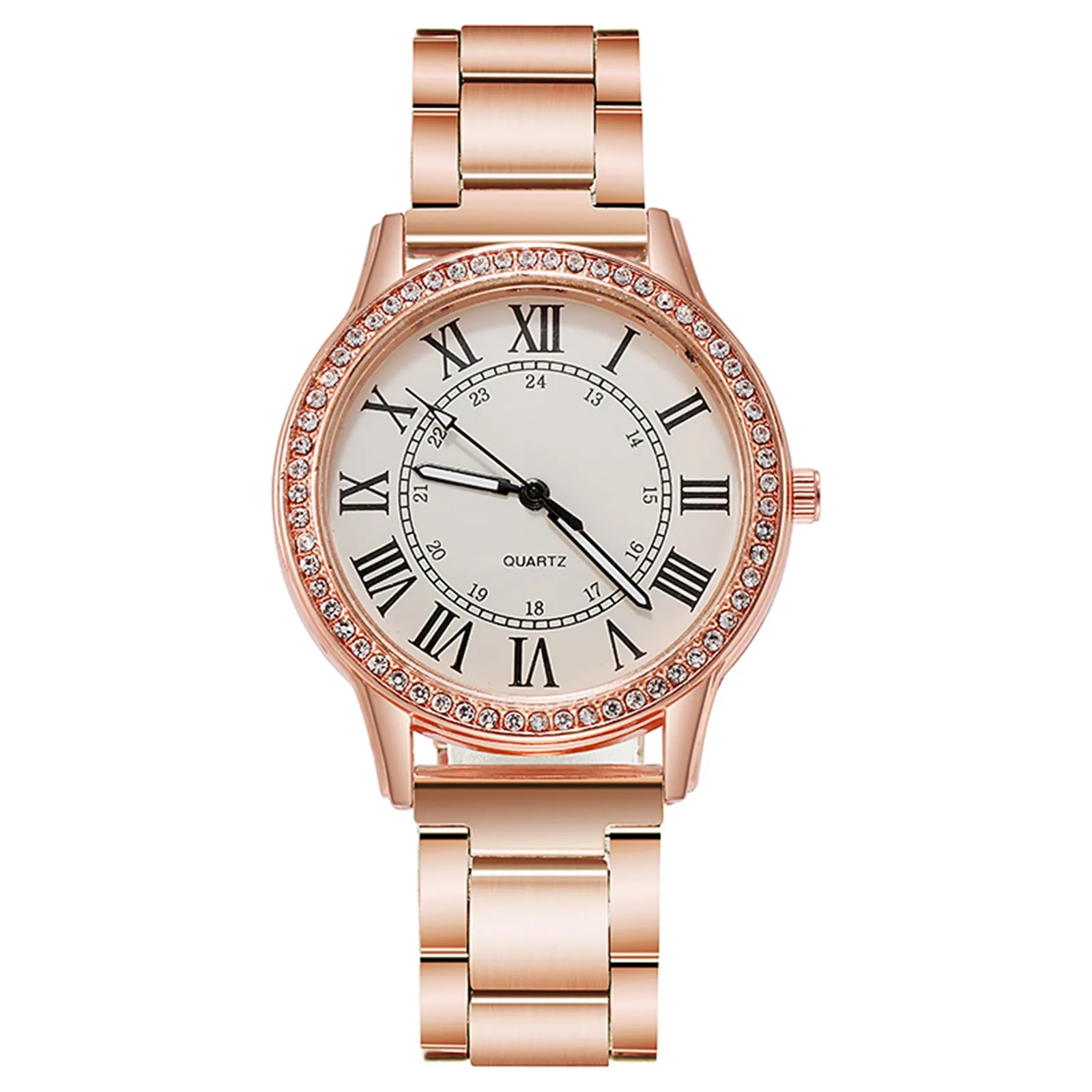 

Ladies Diamond-Studded Luminous Retro Female Watch Leather Belt Quartz Watch Women Simplicity Casual Decoration Wristwatches#2