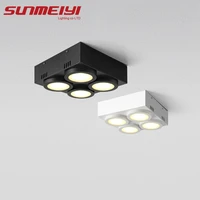 surface mounted downlight 4 heads four heads square modern ceiling led bedroom lamps