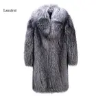Пальто мужское длинное из искусственного меха, искусственный Лисий мех, в европейском и американском стиле, большие размеры, S-6XL