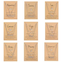 fashion twelve constellation pendant necklace 12 zodiac signs necklace zodiac alphabet chain necklace for women jewelry gift