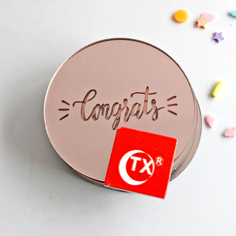 

Новый Выпускной сезон акриловое волокно для капкейка-розовое золото круглый выпечки торта для детей Выпускной украшения для торта для вече...