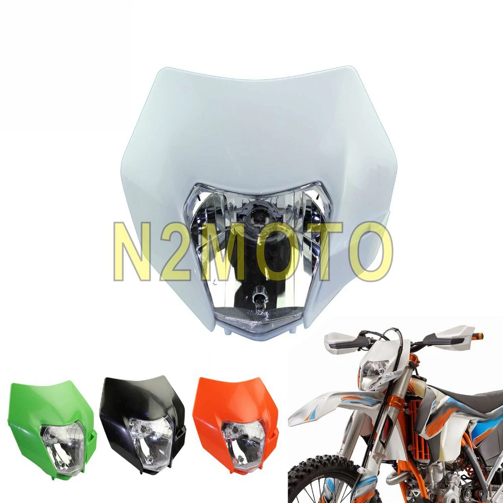 Мотокросс Белый Dirt Bike Enduro фар MX Racing Налобный фонарик маска передняя лампа для EXC SX