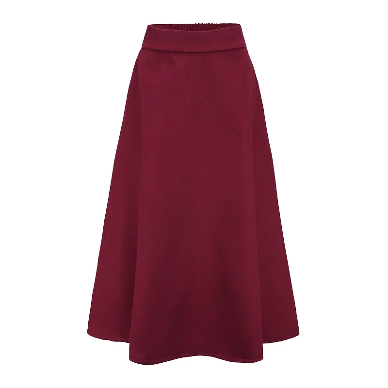 Осень-зима Женская длинная юбка 2019 Ретро стиль высокая талия модная