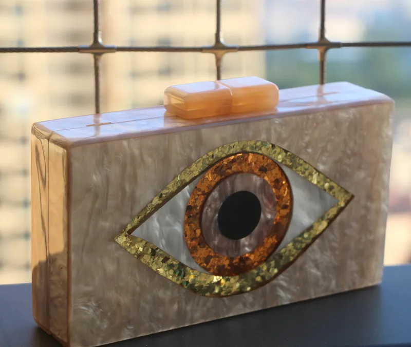 Женская акриловая вечерняя сумочка с жемчугом цвета шампанского|Клатчи| |