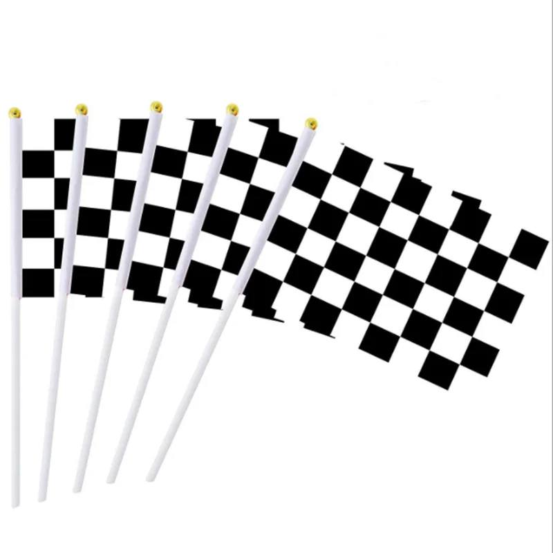 1/4Pcs Checkered Flags Racing Polyester Black and White Flag for Party Sport Events 14 x 21CM | Дом и сад