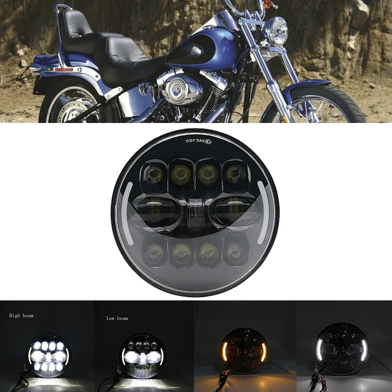 7-дюймовая круглая светодиодная проекционная фара для Harley FLD 2012-2016 гг.