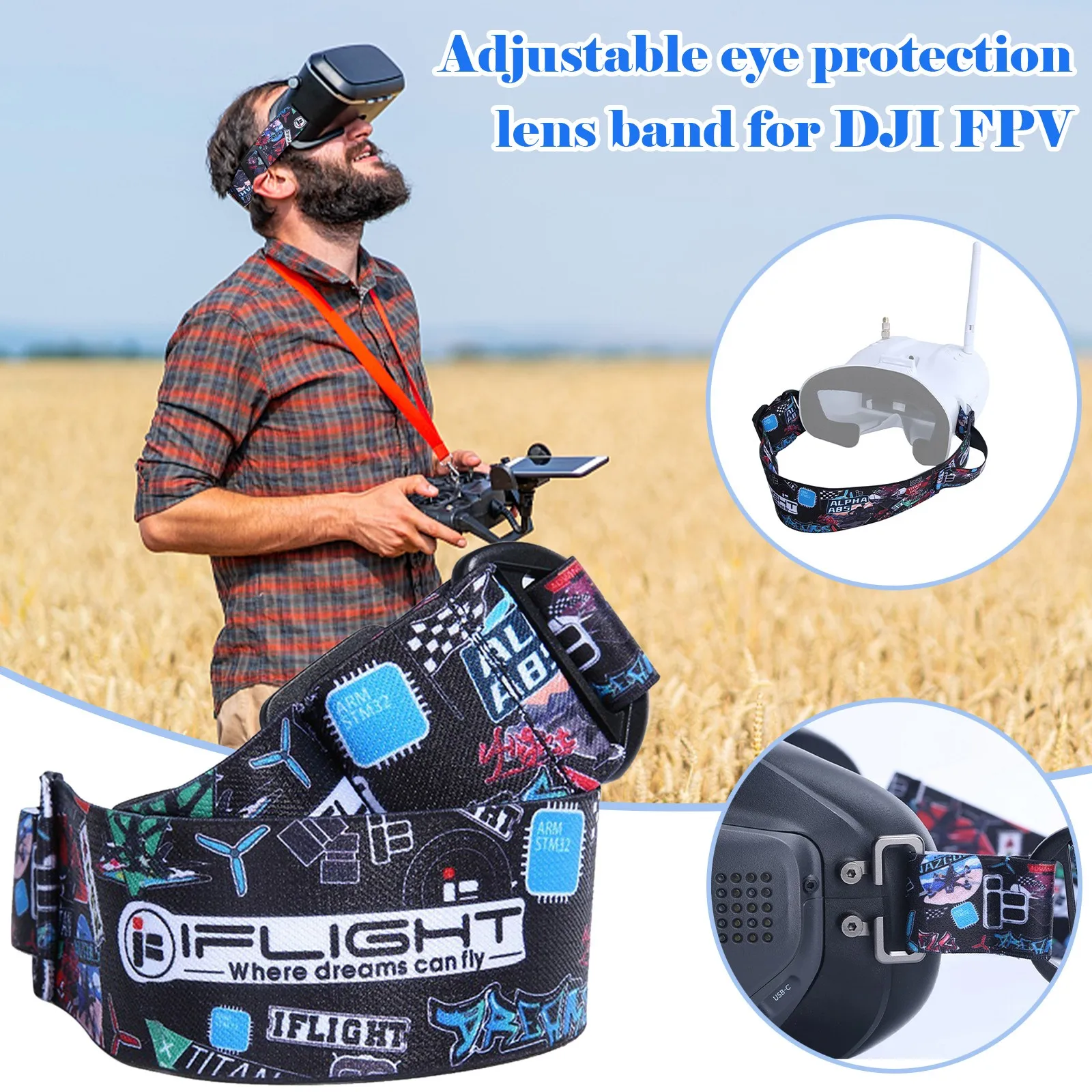 

Adjustable Headstrap RC Parts for DJI FPV Goggles V2 RC Parts with Molle Elastic Comfortable RC Parts