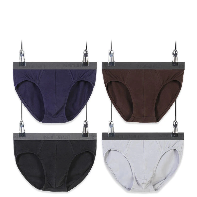 4PCS/LOT Briefs Men Cotton Underwear Men's Panties Underpants Men Briefs Cozy Male Comfortable Panties Sexy Men Shorts
