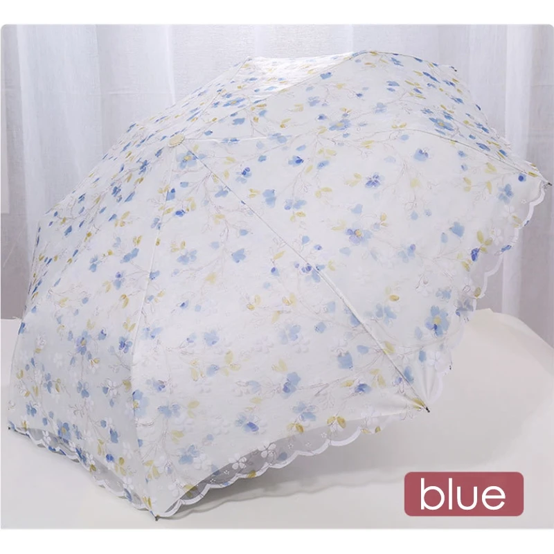 Полностью автоматический женский зонт складной двойной защита от УФ-лучей