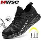 Защитные рабочие ботинки MWSC, обувь для мужчин, легкие рабочие ботинки со стальным носком и защитой от ударов, Мужская Строительная защитная обувь, кроссовки