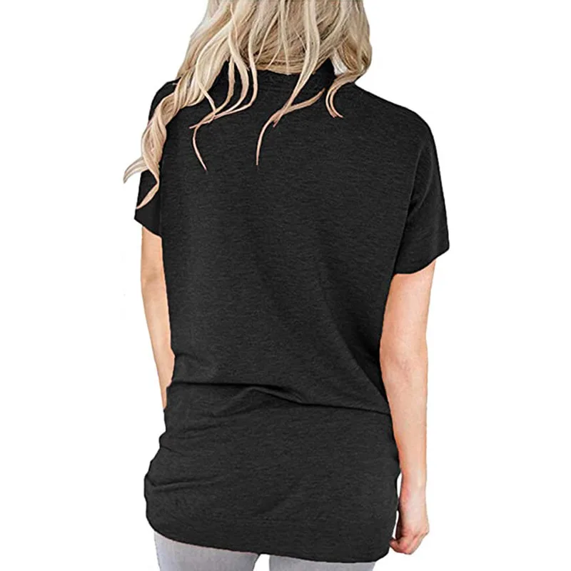 

Women Print Letter T-shirt Summer 2020 Short Sleeve Cotton T Shirts with Pocket O Neck Casual Tops Tees Mujer Ropa Plus Size 2XL