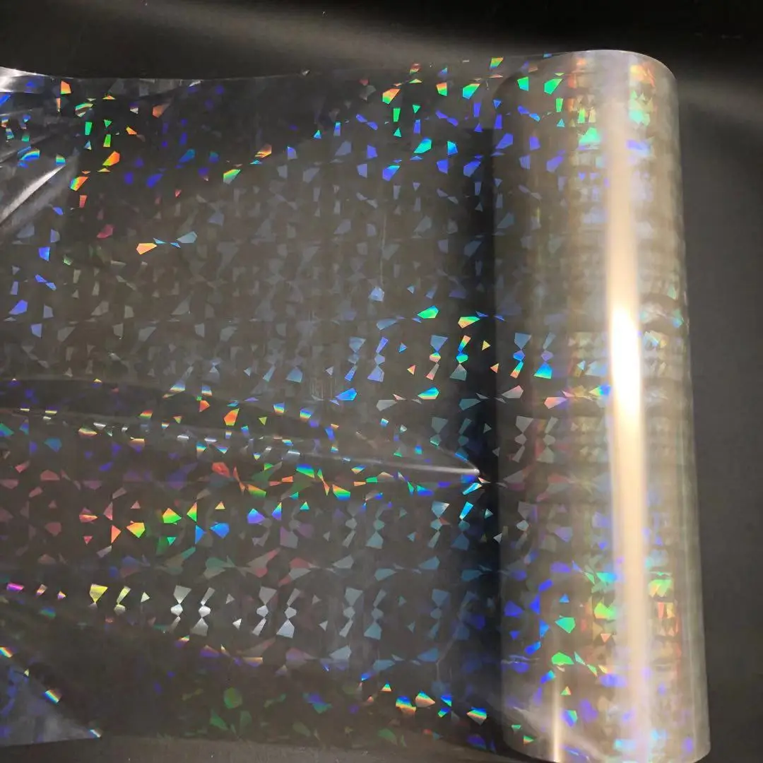 Rollos de papel de aluminio hologr&aacute;fico transparente para impresora l&aacute;ser, rollo de papel de manualidades de tarjeta de transferencia de calor de 120M, 21cm de ancho-4
