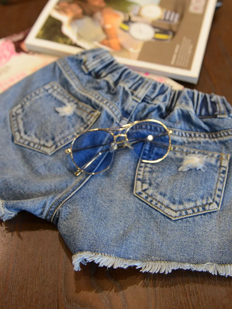 Шорты джинсовые для маленьких девочек хлопковые шорты подростков одежда из