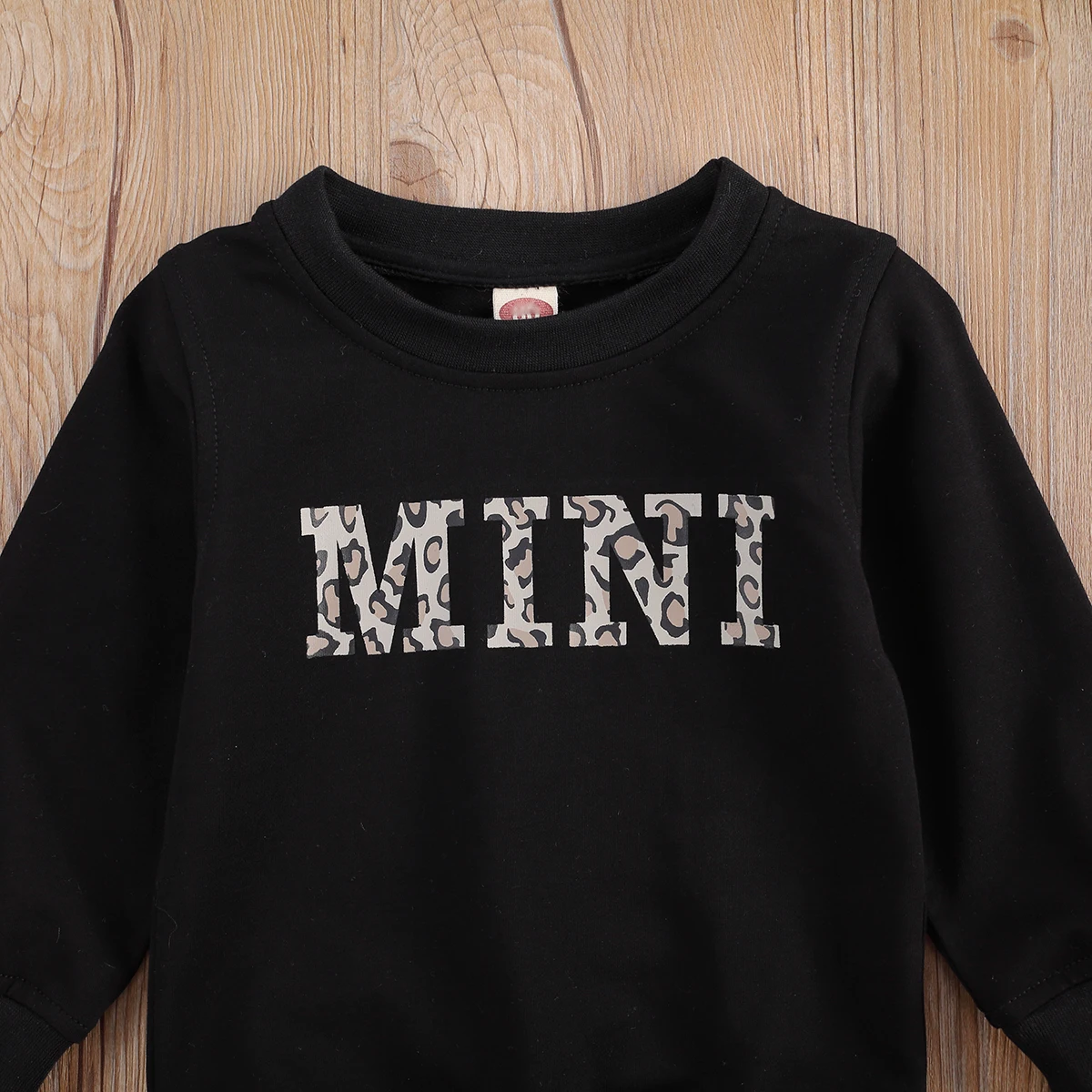 Boy Girl Long Sleeve Sweatershirt Letter Print Crew Neck Solid Color Pullover Autumn Winter Warm Hoodies Top for Children