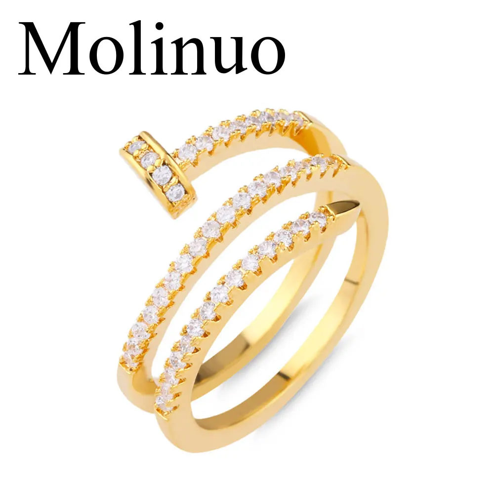 Molinuo Европа и США большие ногти циркон кольцо Модные эксцентричный стиль женские