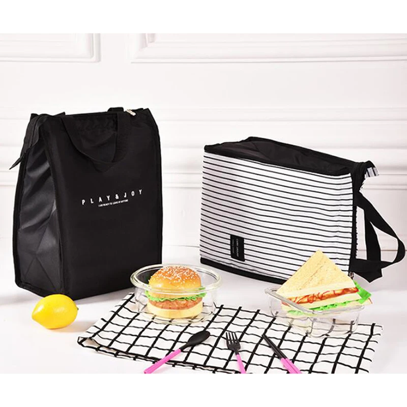 

Environmental Protection Insulation Bag Stripes Simple Portable Portable Cold Storage Picnic Lunch Bag Student Lunch Box Bag