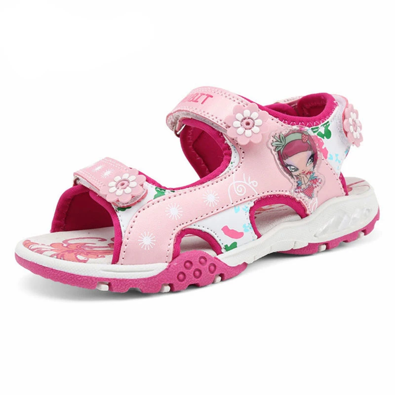 Сандалии для девочек пляжная обувь детей модные с вырезами Детские холщовые