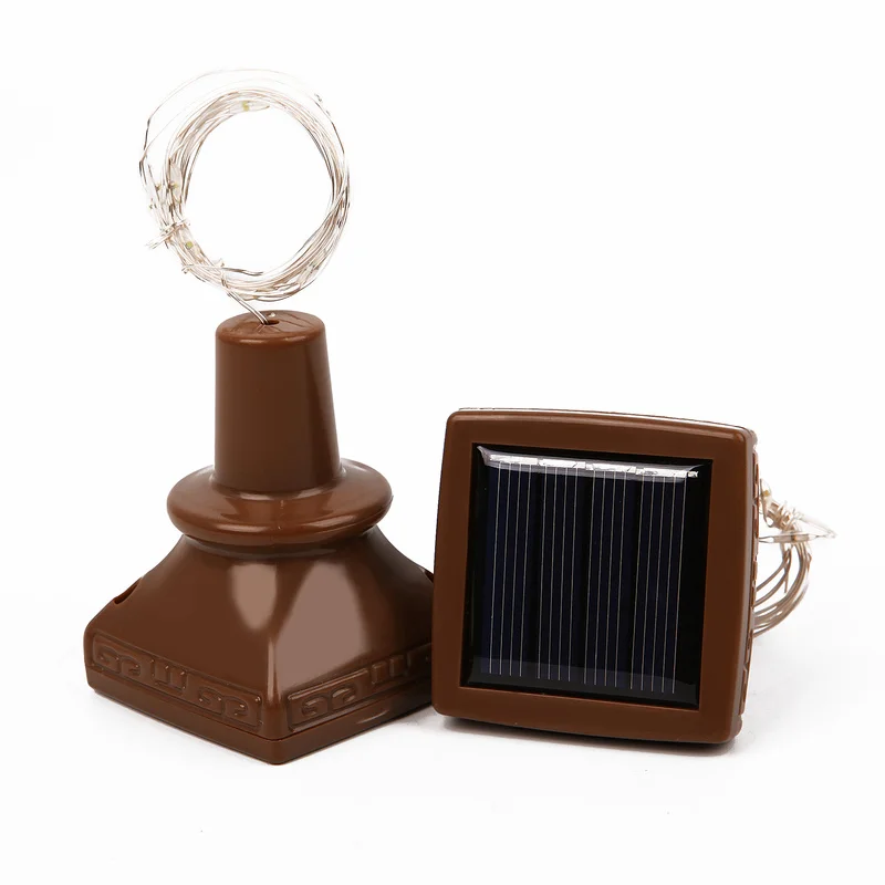 Солнечные светильники в форме винных бутылок 10 20 LED Медь светильники-пробка мини