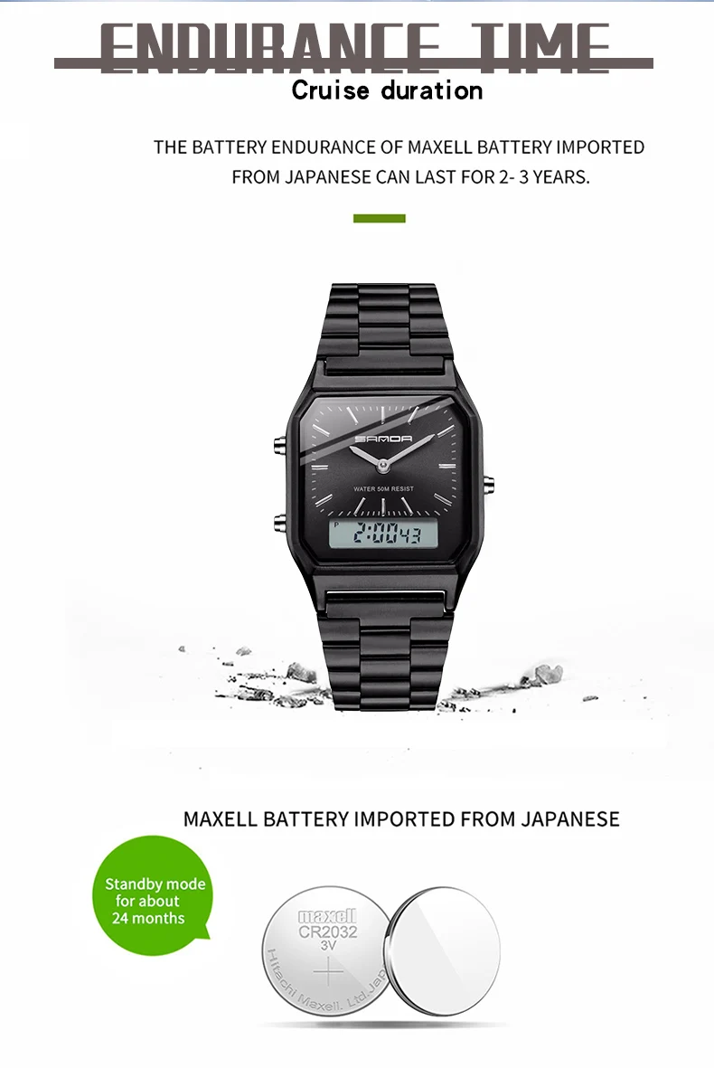 SANDA Military Sports Watches Waterproof Mens Watches Top Brand Luxury Clock Electronic LED Digital Watch Men Relogio Masculino