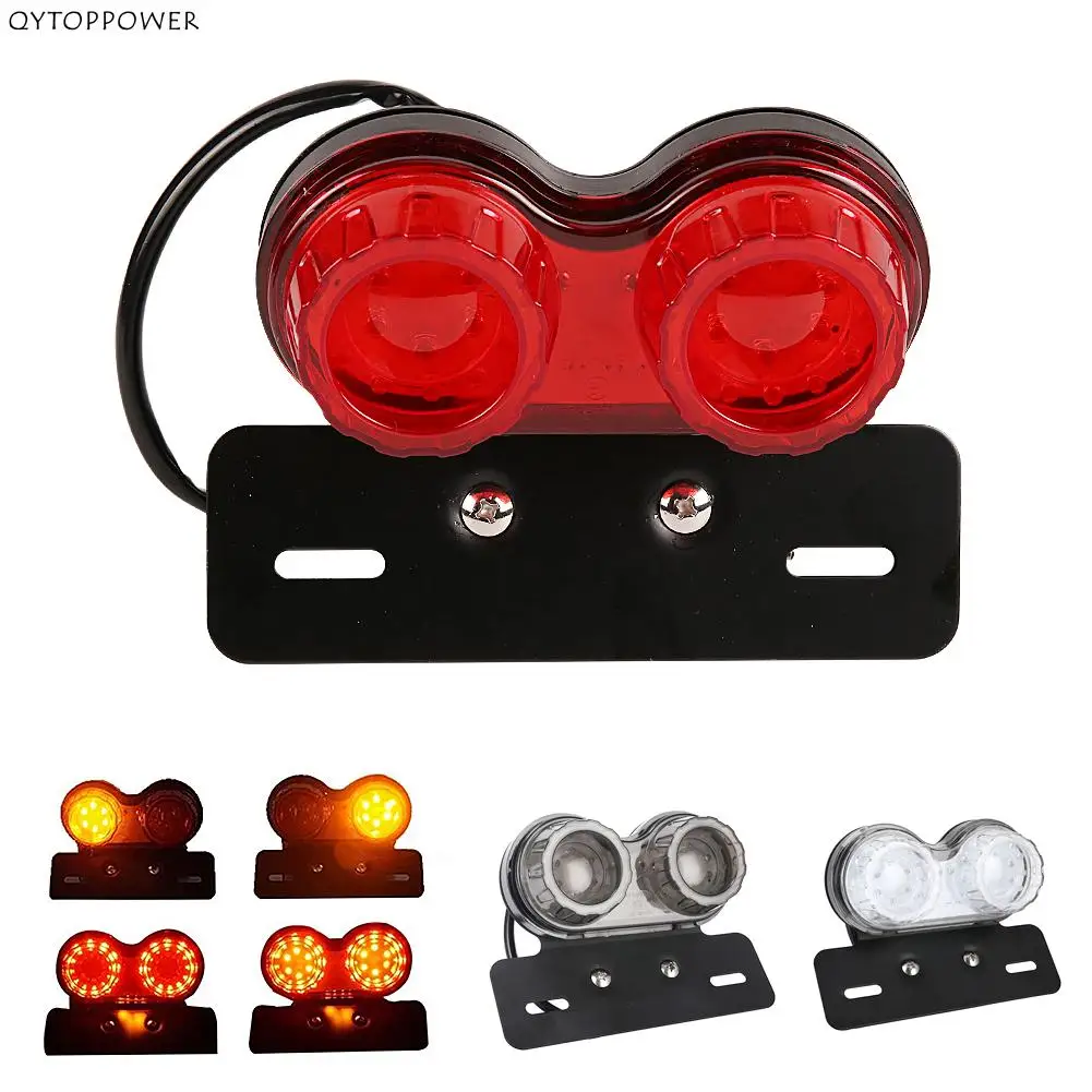 

Motorcycle Universal Modified LED Tail Light Integrated Running Brake Dual For ATVs Dirt Bike Custom Chopper Cruiser Buggy