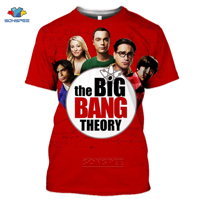 Футболка женская SONSPEE с коротким рукавом модная рубашка 3D-принтом Шелдона Купера