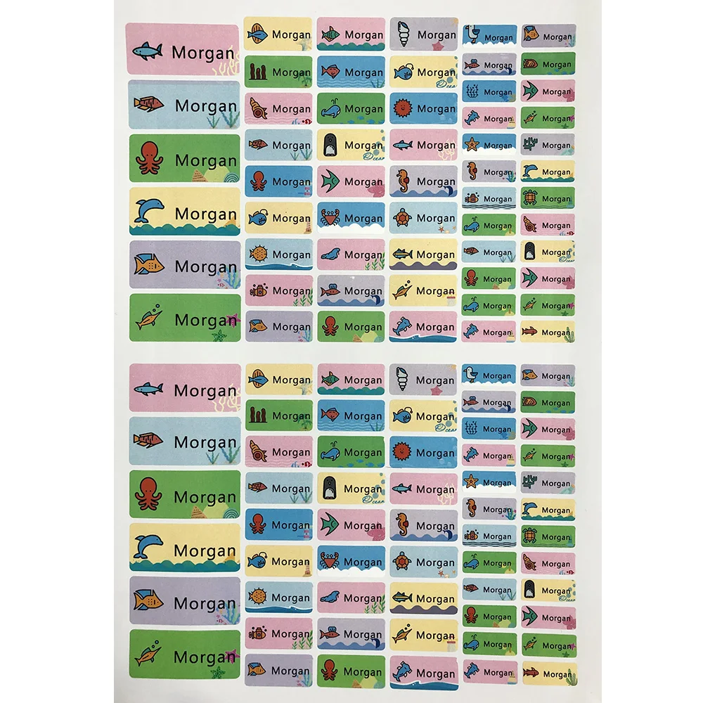 108 шт. персонализированные наклейки с именами для мальчиков и девочек на заказ