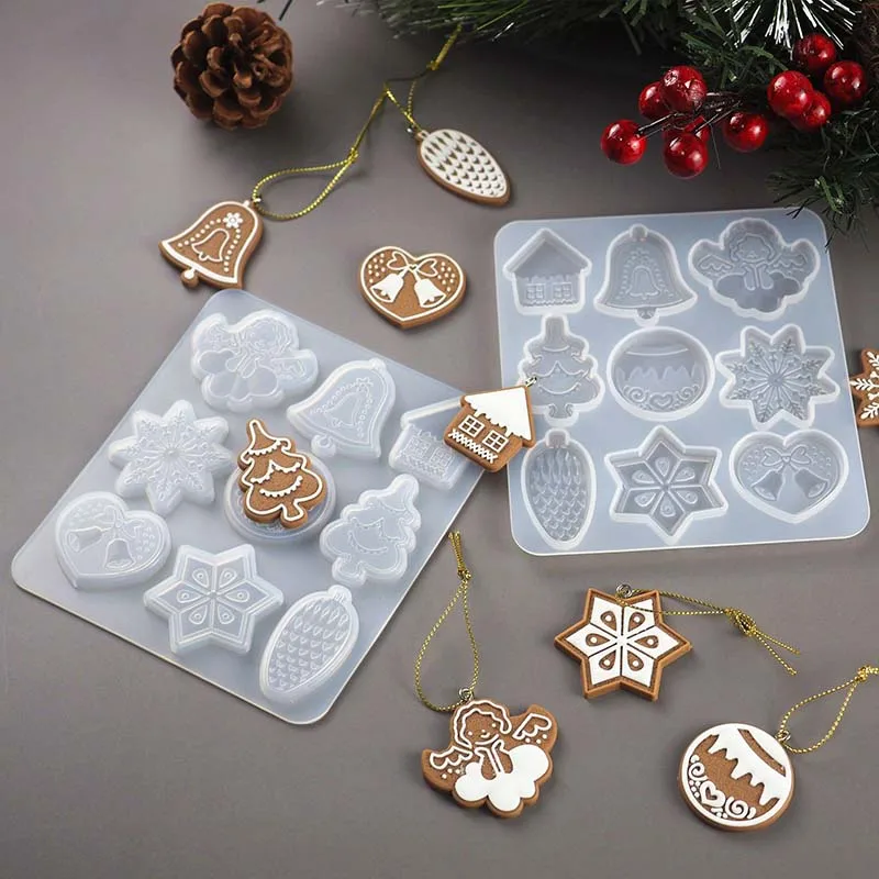 

Silicone Mold For Resin Epoxy Christmas Biscuits Accessories Mold DIY Crafts Supplies Creative Jewelry Practical Gift Material