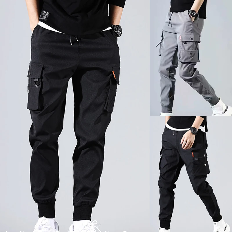 Men Cargo Trousers Spring Summer Joggers Harajuku Pants Sprots Muti Pocket Pants Male Tactical Overalls Tracksuit Clothing