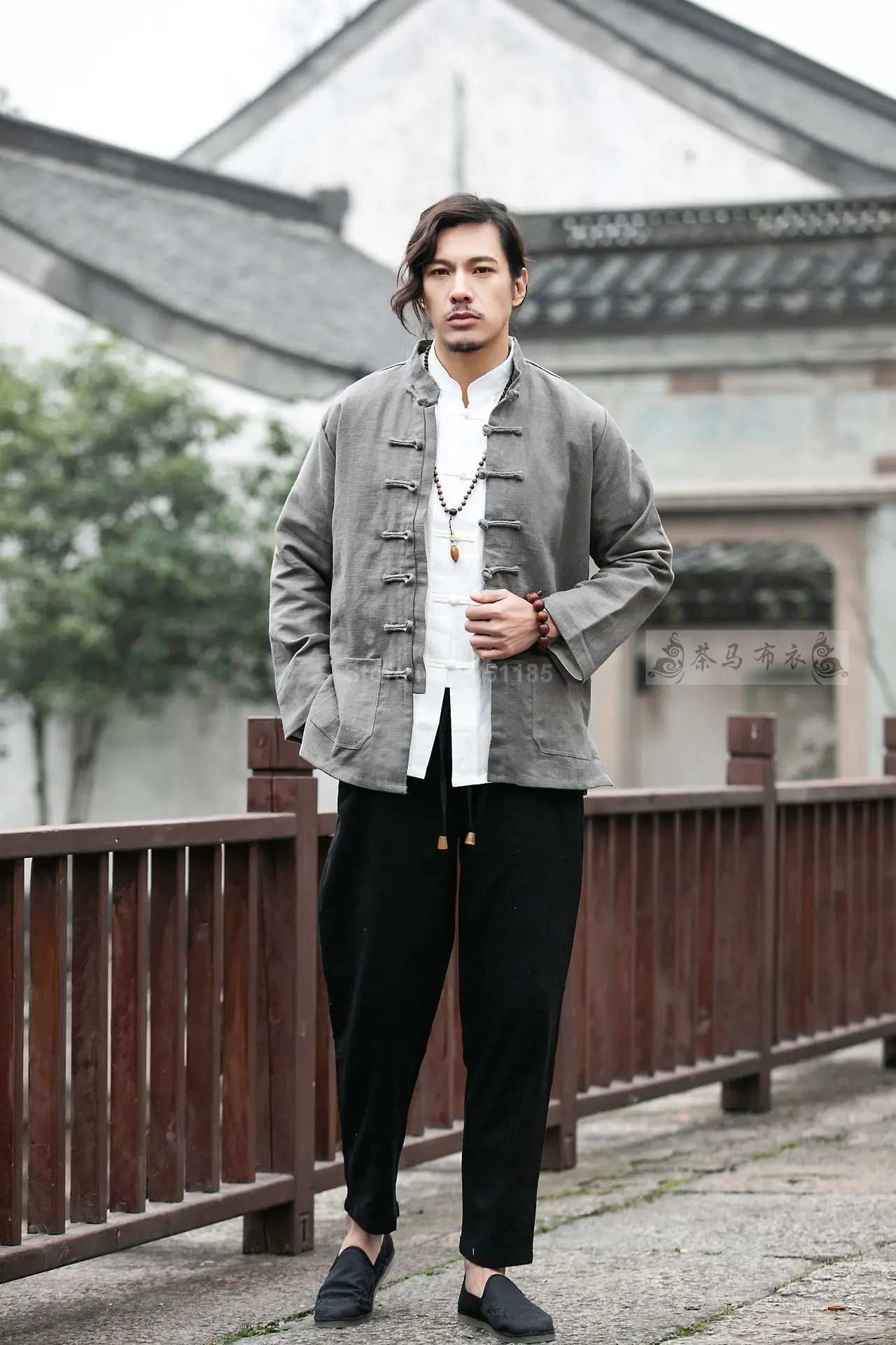 Осенние мужские льняные куртки Hanfu в китайском стиле, традиционные топы, костюм Tang, Свободная блуза с длинными рукавами, Восточная одежда Kung Fu Asia