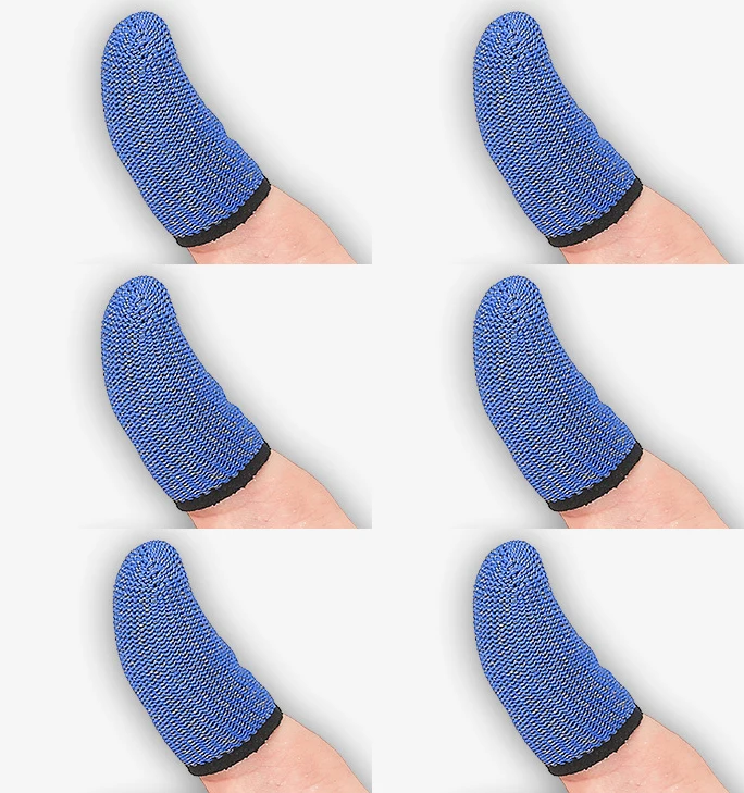 3 Pair Blue Мобильный игровой контроллер PUBG, рукав для пальца, 6 комплектов, анти-пот, дышащий, полный сенсорный экран, чувствительные джойстики - Цвет: 3 Pair Blue