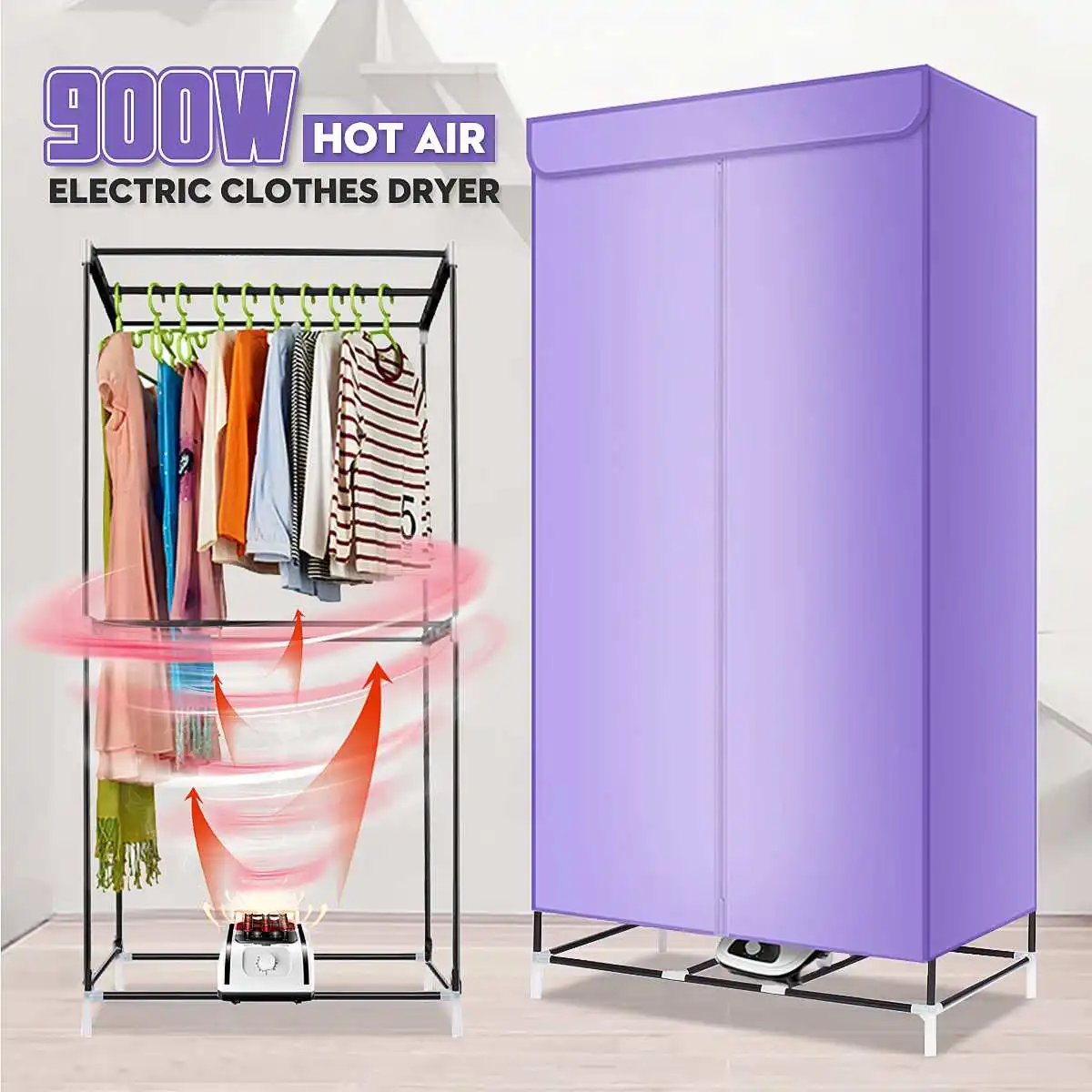 

Portable Electric Clothes Dryer Winter Warm Air Wardrobe Clothing Drying Machine Folding Quick Drying Dryer Rack Air Shoes Dryer