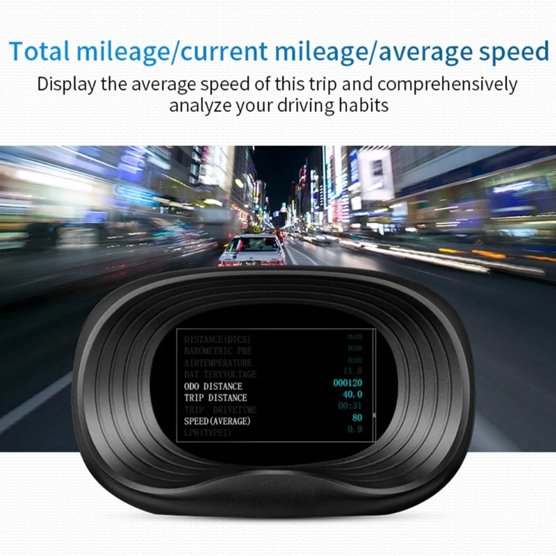 

X7AE Car Head-up Display Auto Smart Digital Navigation Multi-function Alarm Meter Temperature Gauge Digital Voltage Overspeed
