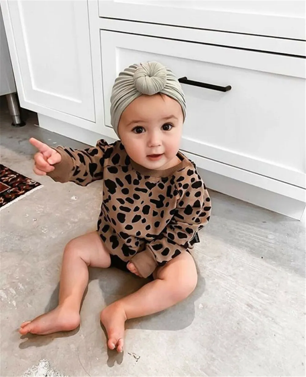 Осенние Топы Pudcoco для маленьких девочек футболки с леопардовым принтом пуловеры