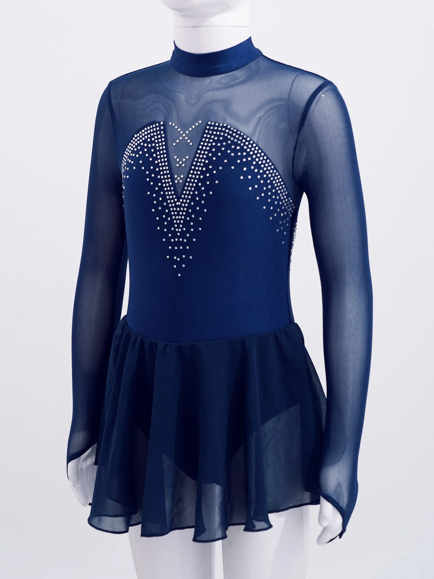 Kids Teens Ballet Gymnastics Leotard Dress Sparkly Rhinestone Tulle Figure Ice Skating Roller Girls Dance Wear | Тематическая