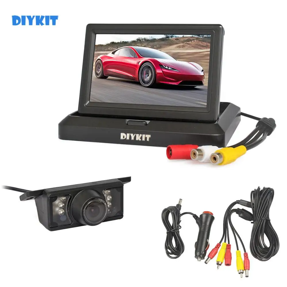 DIYKIT Проводная 5 &quotFoldabel автомобильный монитор Водонепроницаемая ИК камера