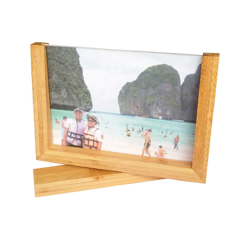 

bamboo rotatable picture frame for 5x7