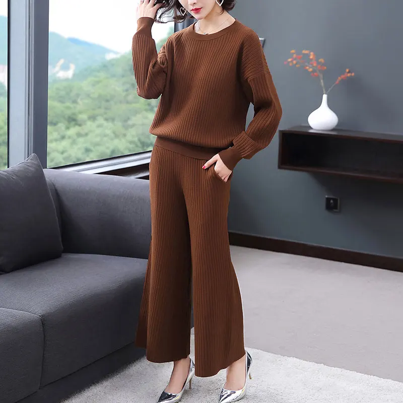 Женский комплект из 2 предметов повседневный двух женский модный Трикотажный