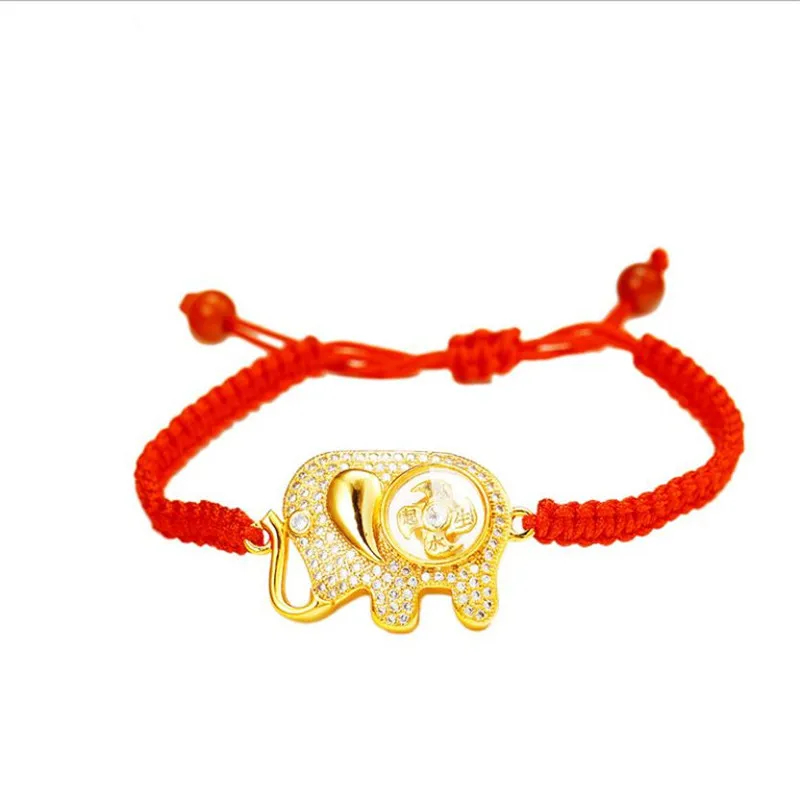 Модный женский золотой браслет со слоником ювелирные изделия для девочек