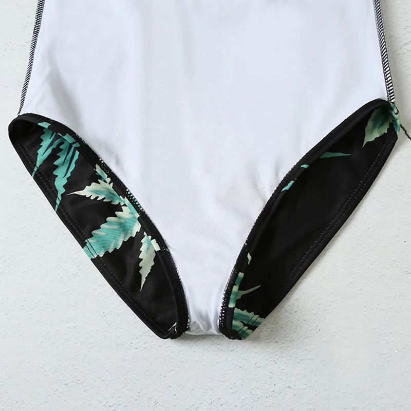 Сексуальный слитный купальник на молнии женский пуш ап монокини с принтом летняя