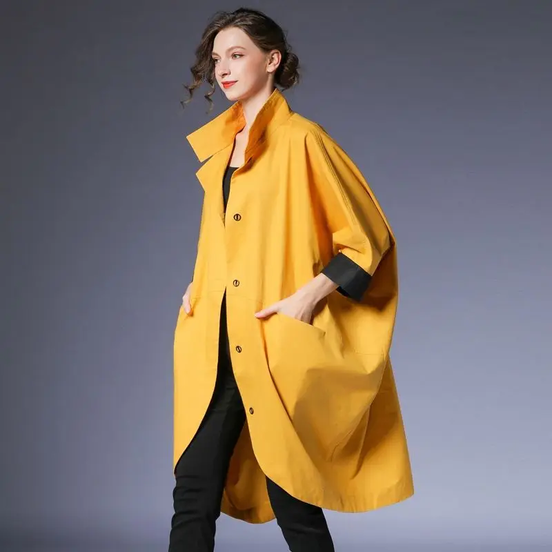 

Модный дизайнерский подиумный тренчкот, Женская Повседневная Свободная ветровка, Европейский женский тренчкот, весенний стиль, шикарная в...