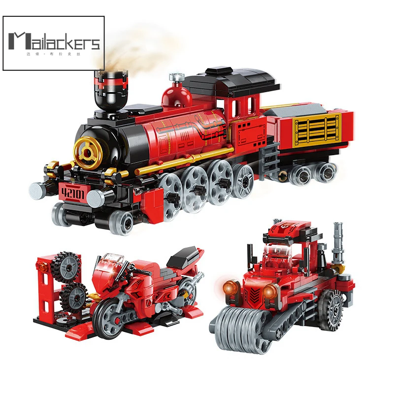 

Mailackers Technical Train Station Tracks Building Blocks City Train Wagon Model Bricks Educational Toys For Children