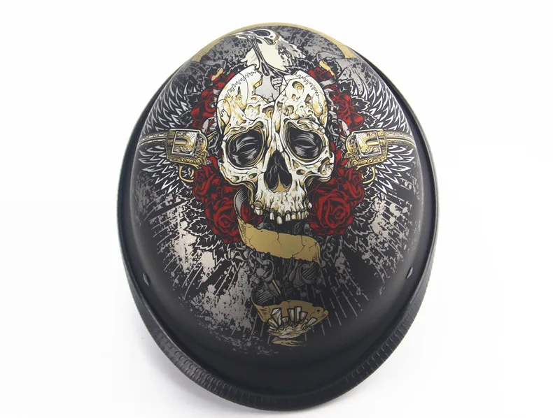 Мотоциклетный шлем винтажный из немецкой кожи с открытым лицом|Шлемы| |