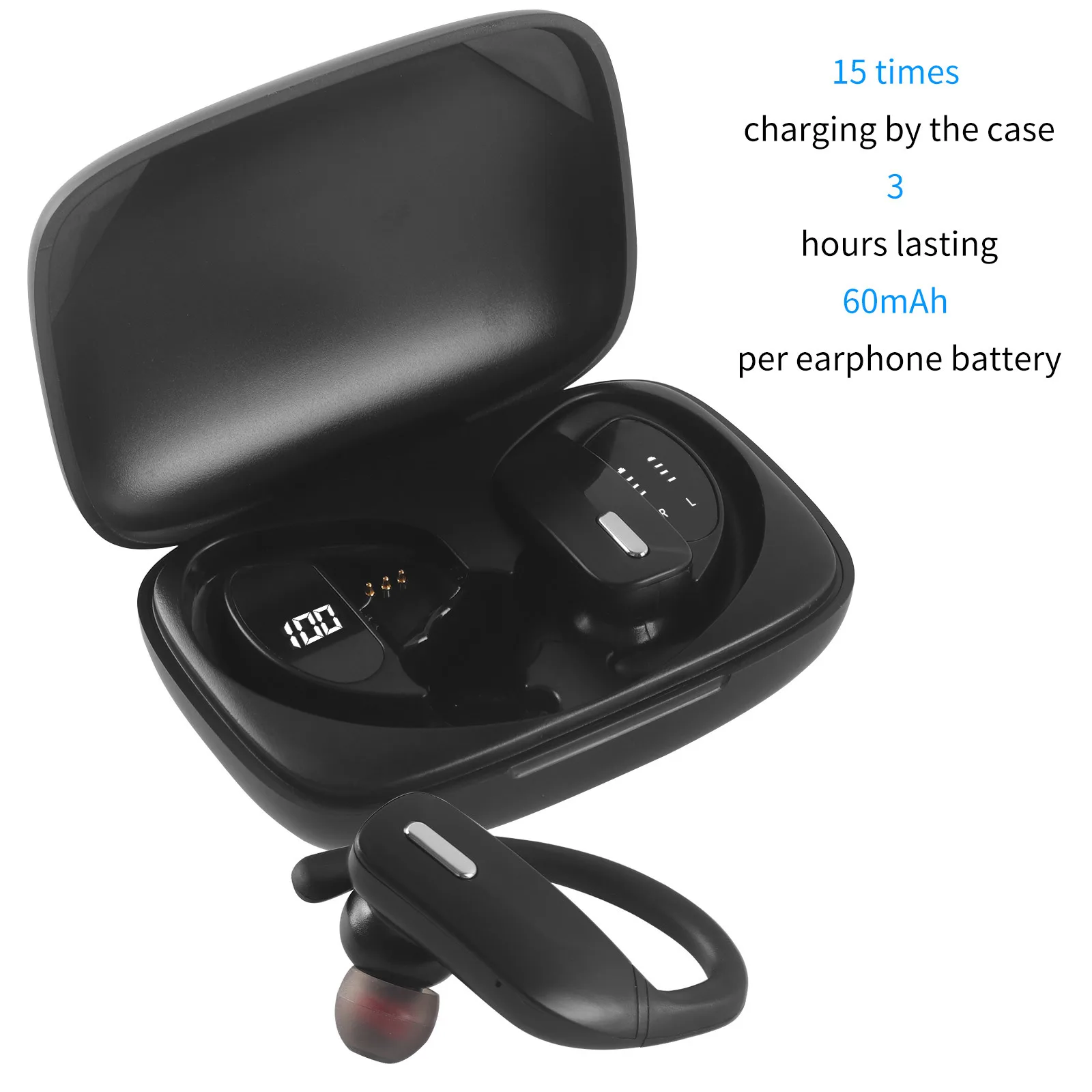 Bluetooth-гарнитура CHYI модные черные Беспроводные наушники с заушником музыкальные