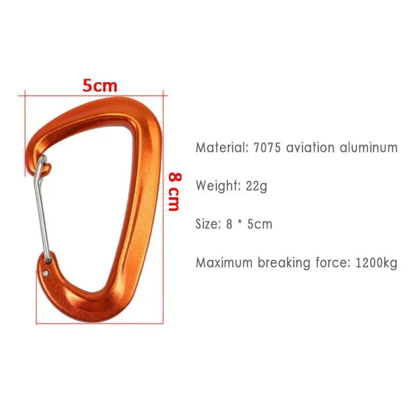 

Mountaineering buckle climbing quick hanging hammock safety buckle auxiliary buckle High Strength Aviation Aluminum 7075