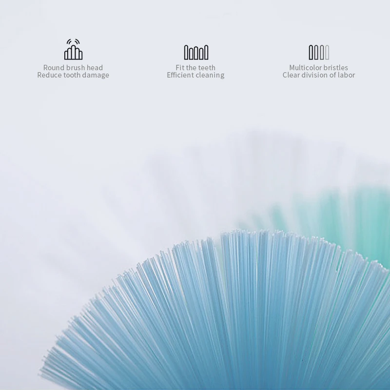 Мощная звуковая электрическая зубная щетка водонепроницаемая с 3 сменными