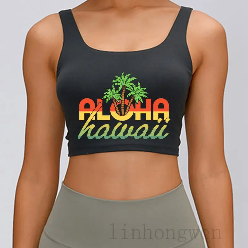 

Vintage Aloha Hawaii Hawaiian Palms Tank Top Tops Novelty Famous Round Neck Spring Autumn New Style Graphic Pictures Vest