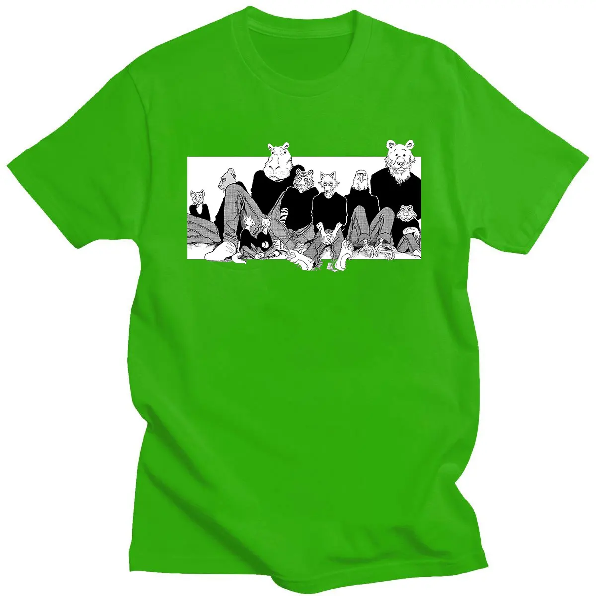 

New Style Tshirts Retro Tops Beastars Wolf Printed Couple T-shirts Hip-pop Cotton Casual High Quality Classic Fashion Funny Tees