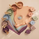 Набор детских комбинезонов для кормления, нескользящая ложка, вилка, чашки, набор кухонных принадлежностей, силиконовые блюда, детская посуда для кормления и обучения